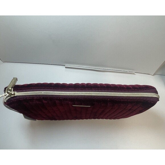 KESTREL Burgundy Velvet Large Purse Kit Pouch Organizer Bag New - Picture 3 of 11